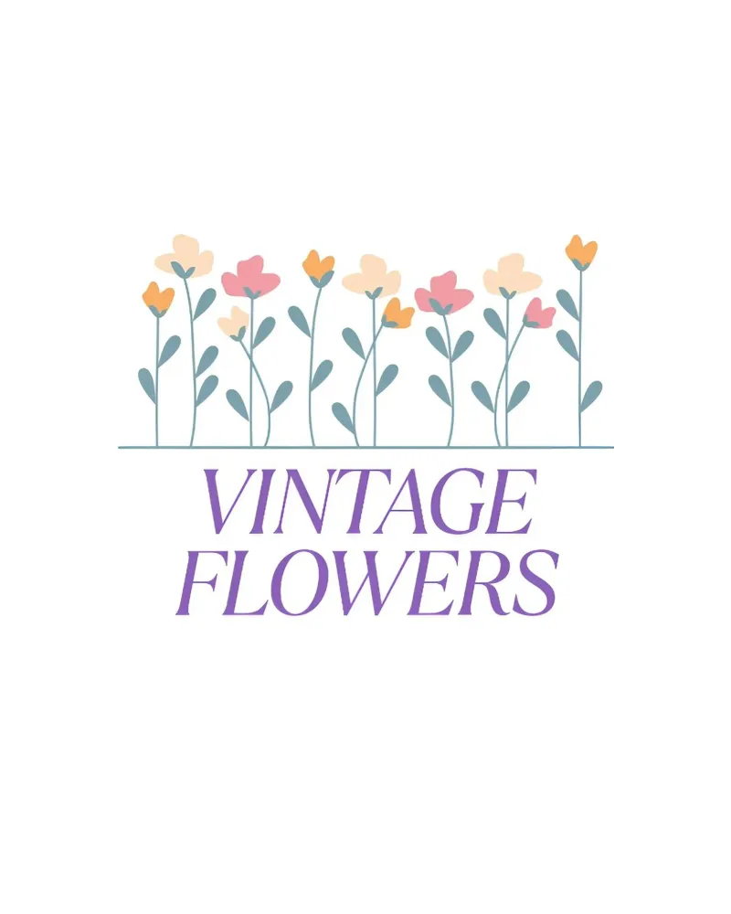 Vintage Flowers poster with wooden frame by luxi&lace