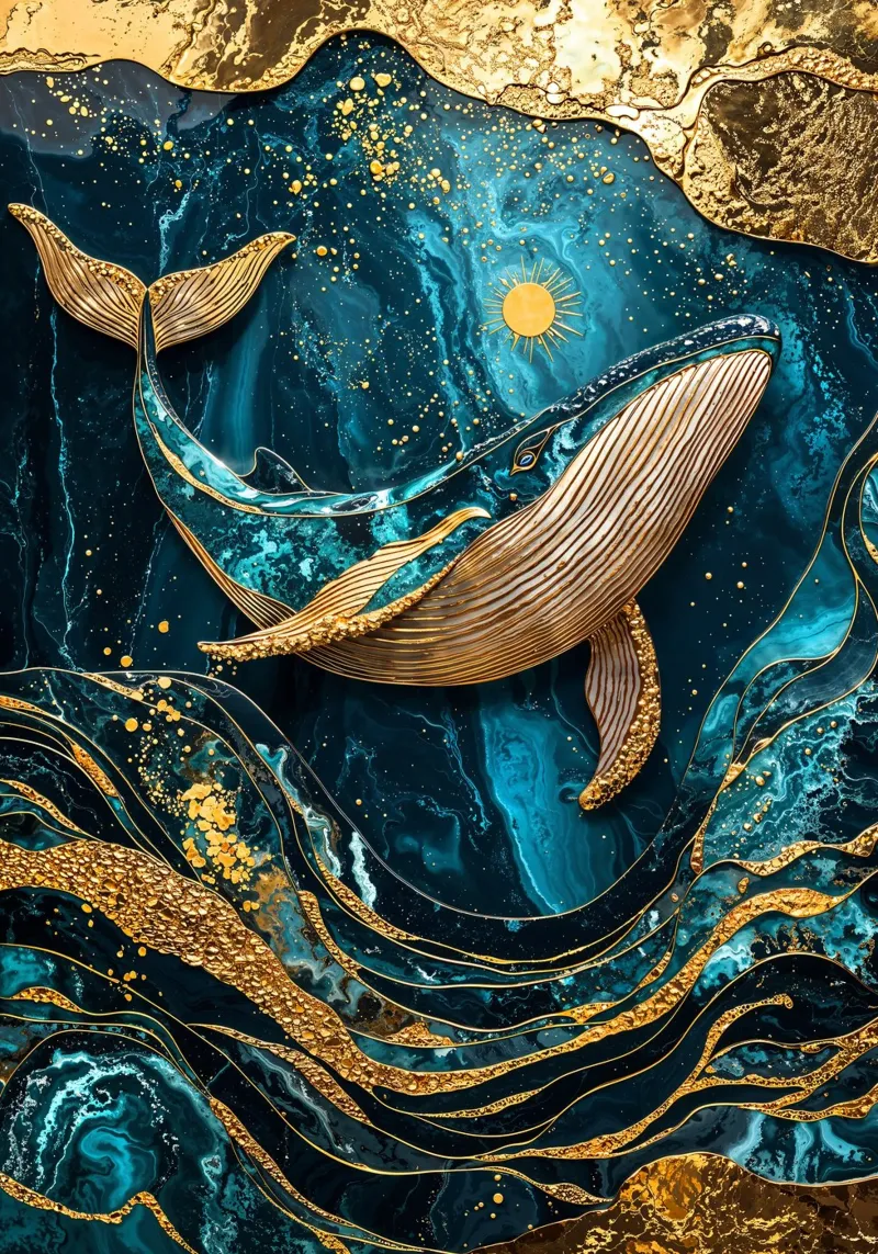 Celestial Sea Kintsugi Art pellicola backlit da Pixaverse