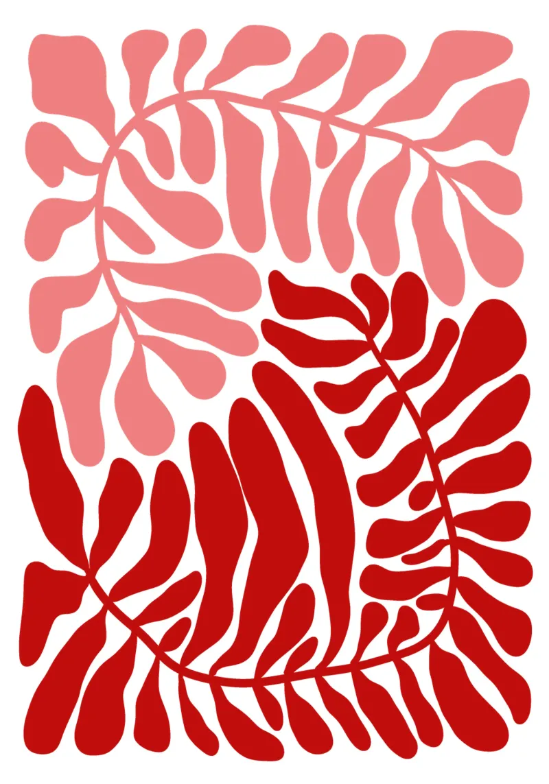 Funky pink red plants hahnemühle by TijanaArtStudio88