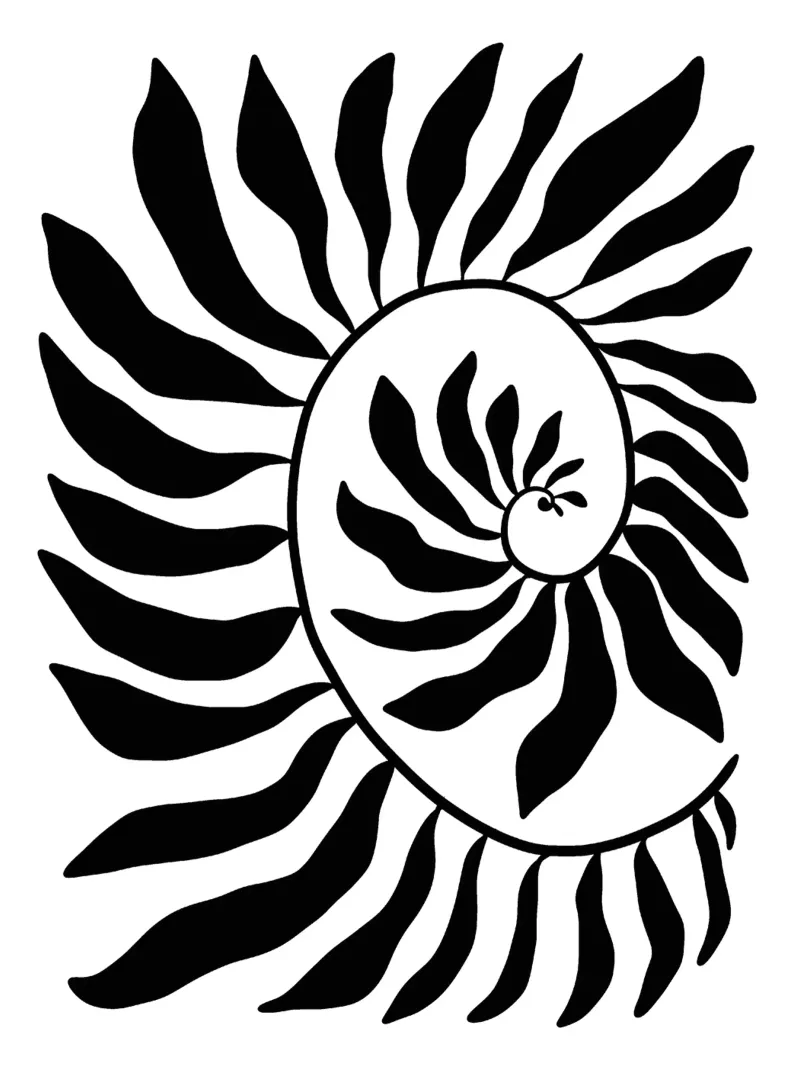 Fibonacci leaf Black pellicola backlit da TijanaArtStudio88