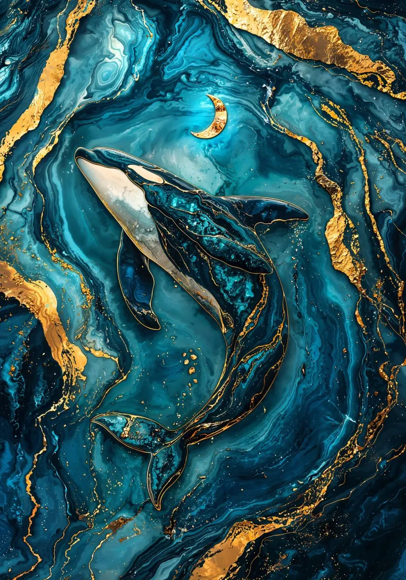 Mystic Currents Kintsugi Art canvas by Pixaverse