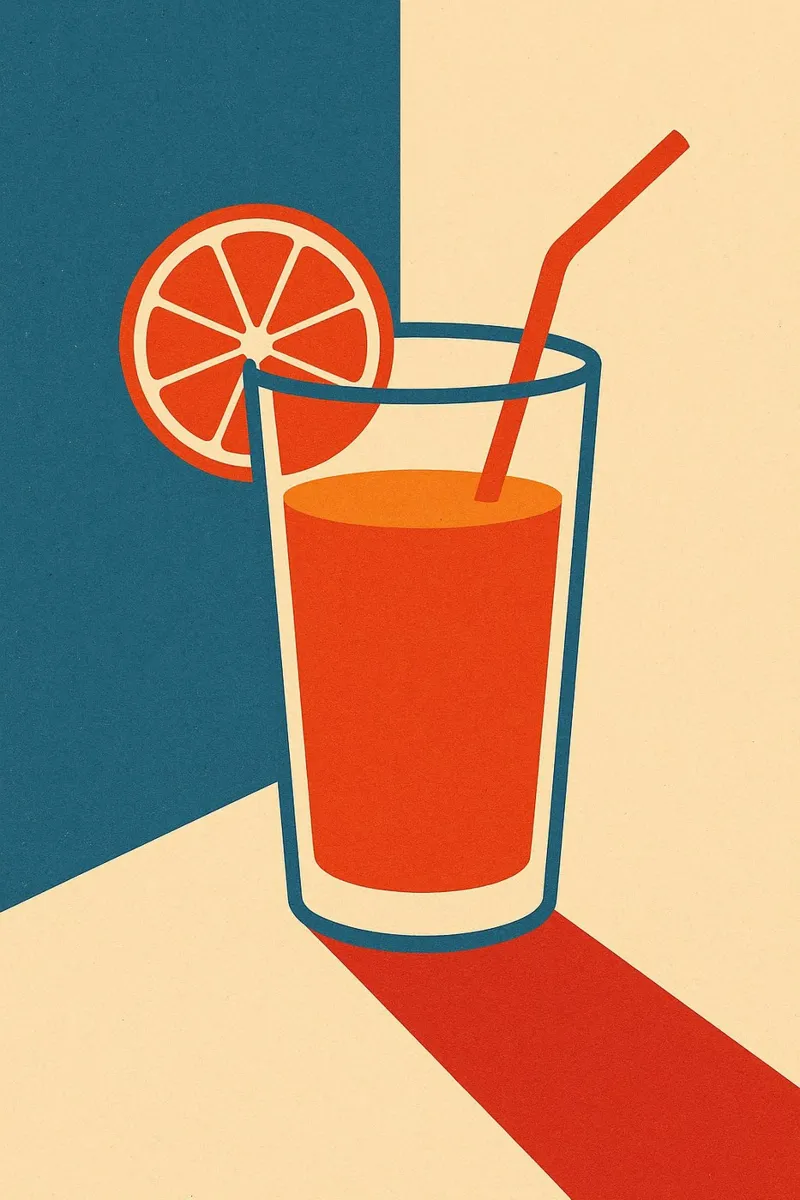 Orange Pop - Energy in the sun alu-dibond by Boissons - Affiches & posters - Retro