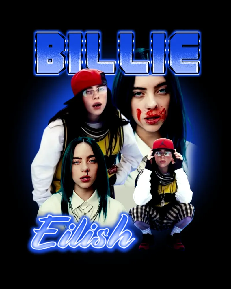 Vintage Bootleg V3 Billie Eilish pellicola backlit da https://www.juniqe.com/uk/shop/Henndraws