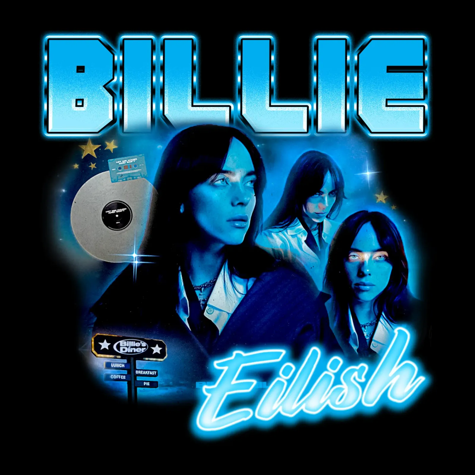 Vintage Bootleg V4 Billie Eilish pellicola backlit da https://www.juniqe.com/uk/shop/Henndraws