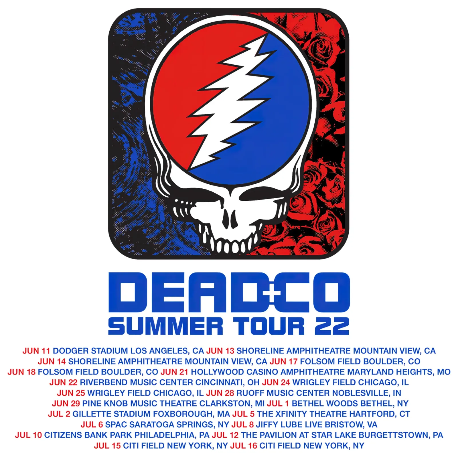 dead and company tour 2022 pellicola backlit da martina