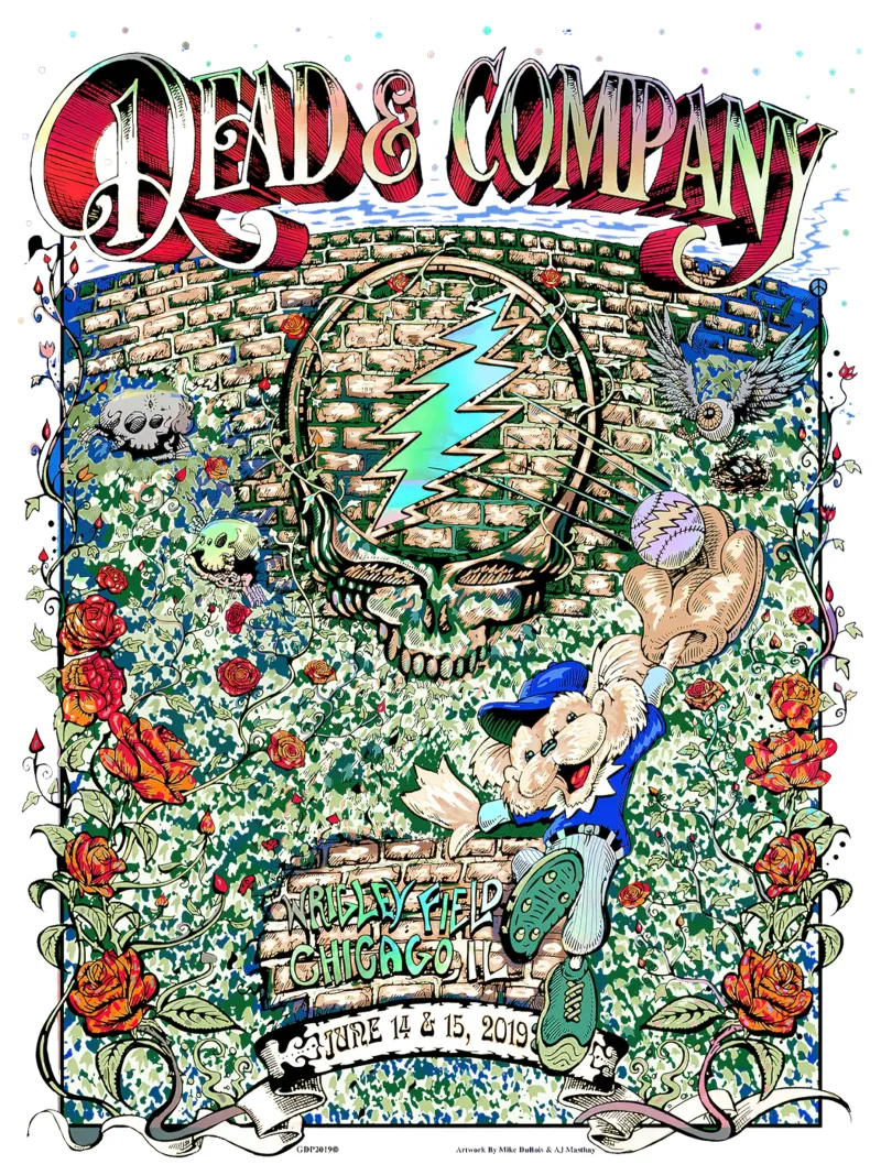 dead and company wrigley field 2019 pellicola backlit da martina
