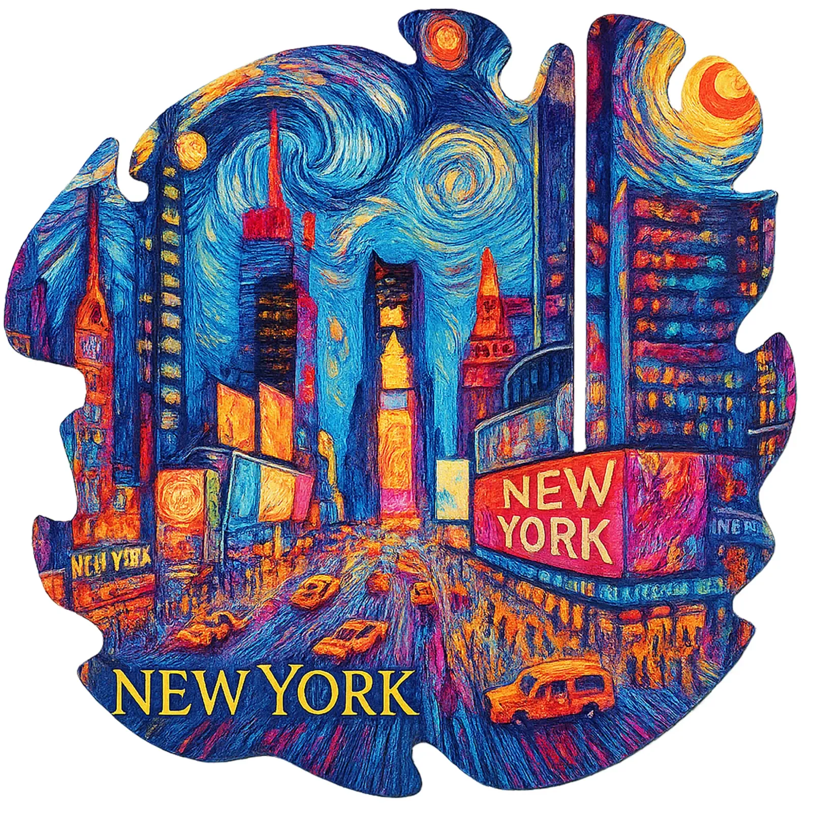 FREE NEW YORK 1 poster con telaio in alluminio da Vintage Van Gogh