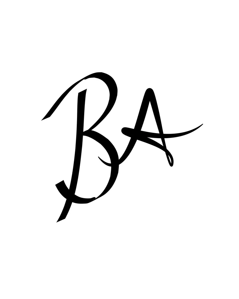 B A Initialen Poster | Minimalistische Liebe Deko Geschenk Hahnemühle von StrindesignStudio