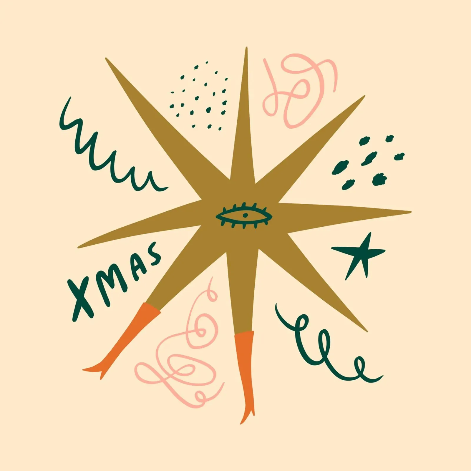 Happy Christmas No 14 carta hahnemühle da treechild