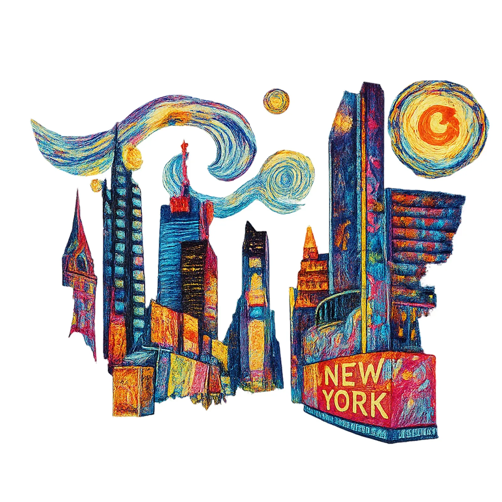 FREE NEW YORK 3 pellicola backlit da Vintage Van Gogh
