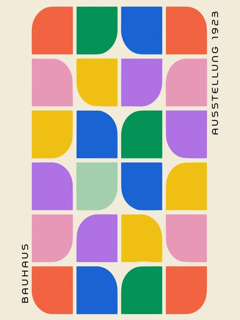 Bauhaus Shapes Color Grid - 1923 Revival metacrilato de Studio Vibe