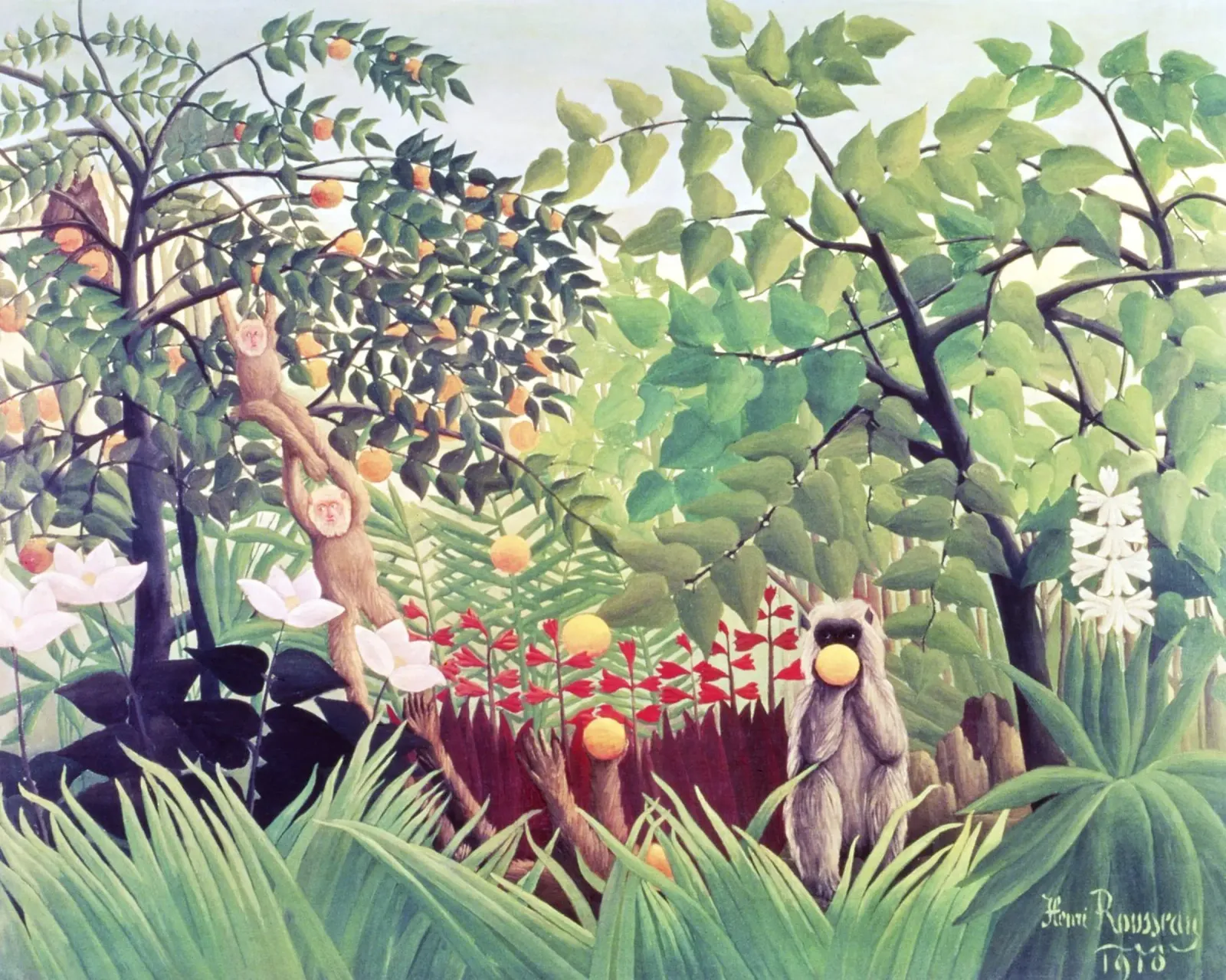 Paesaggio esotico (1910) di Henri Rousseau pellicola backlit da Venus Art
