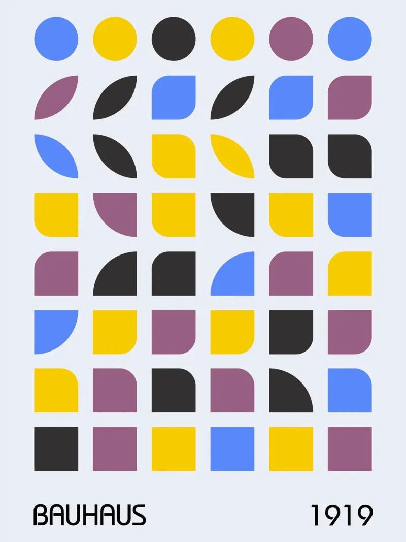 Bauhaus 1919 Grid | Poster astratto geometrico pellicola backlit da Studio Vibe