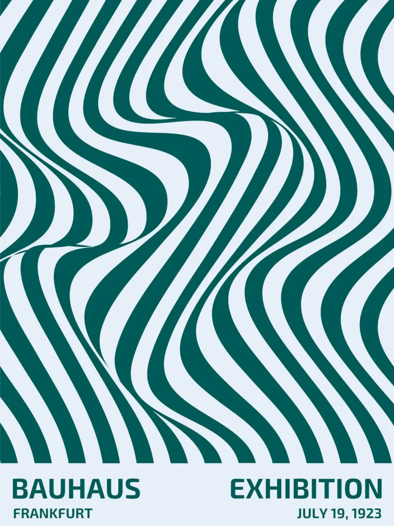 Poster Bauhaus Op-Art - Linee ondulate 1923 pellicola backlit da Studio Vibe