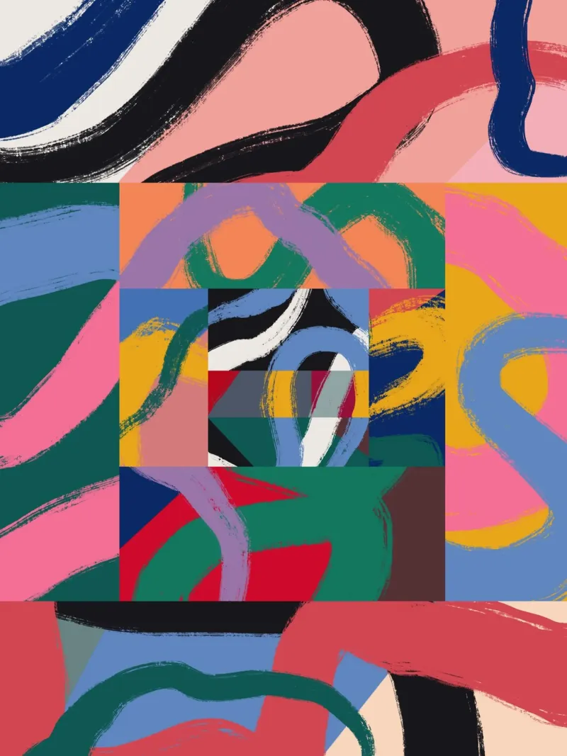 Maximalist abstract canvas by Little Dean