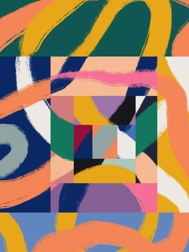 Maximalist abstract 02 canvas by Little Dean