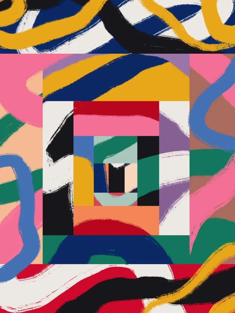 Maximalist abstract 03 canvas by Little Dean