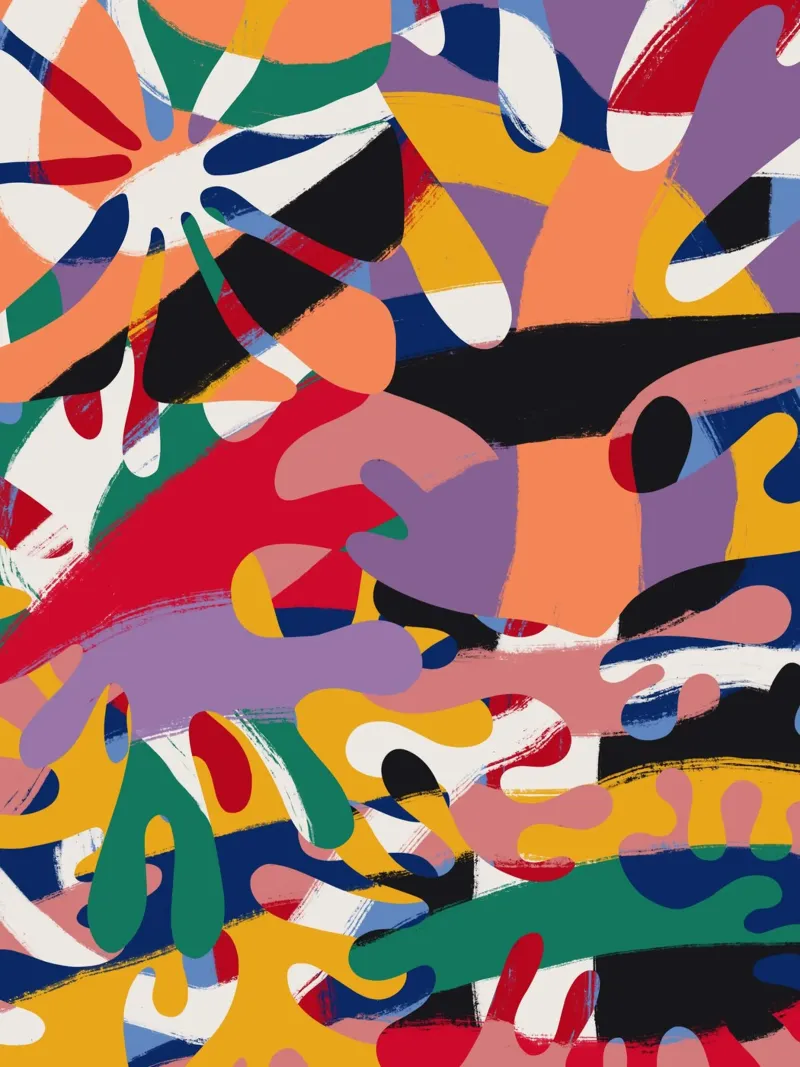 Maximalist abstract 05 canvas by Little Dean