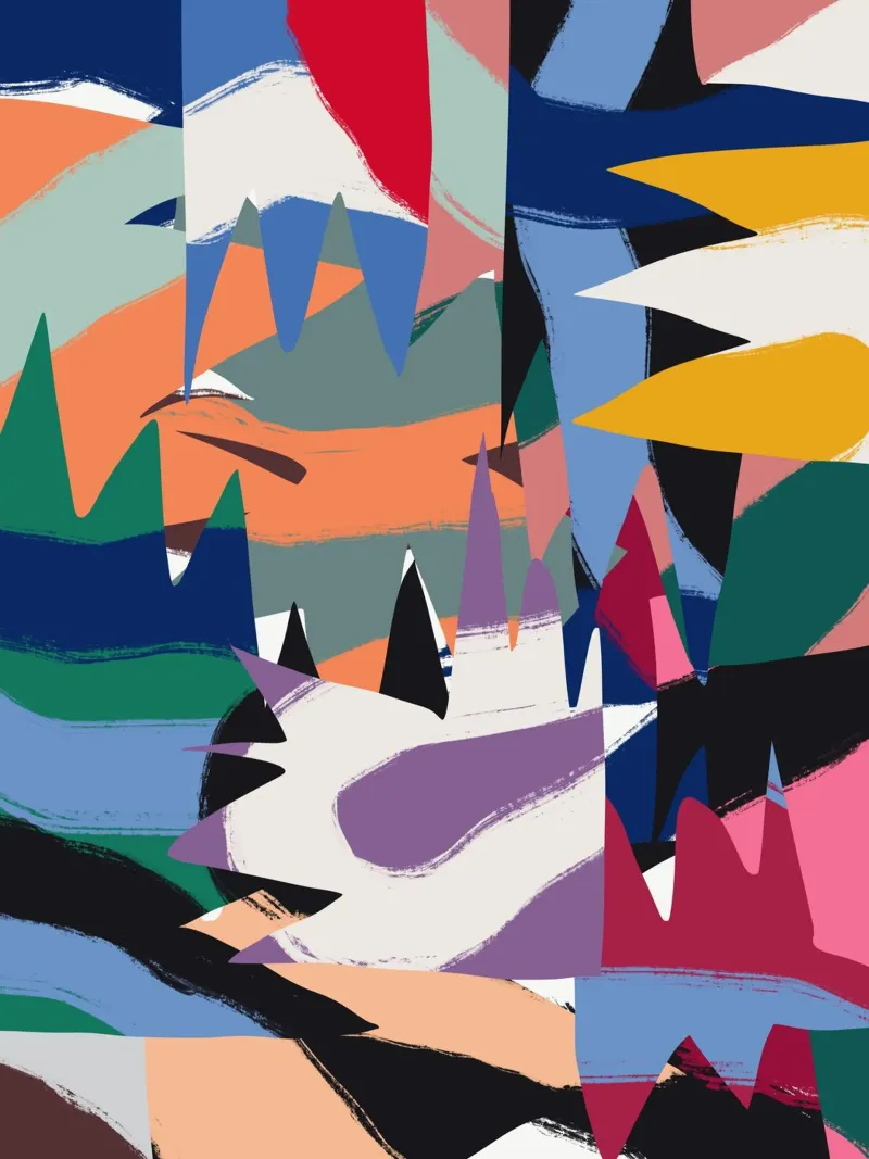 Maximalist abstract 06 canvas by Little Dean