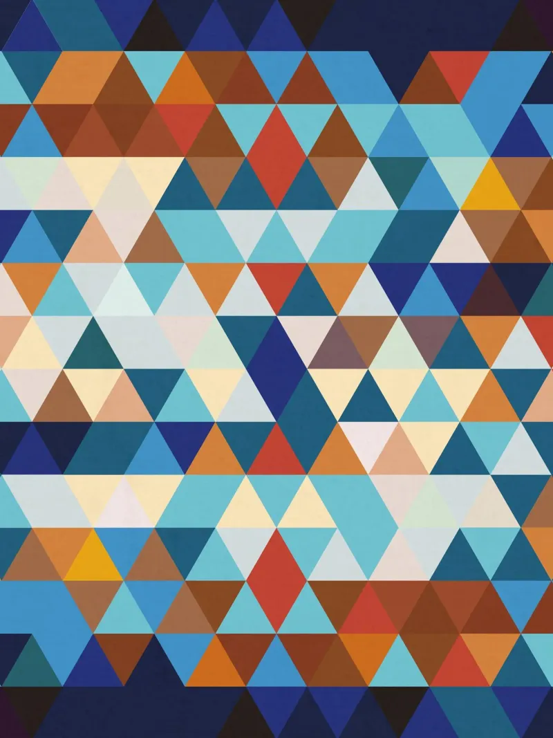 Geometrische Komposition in Blau und Braun poster by Petra Lang