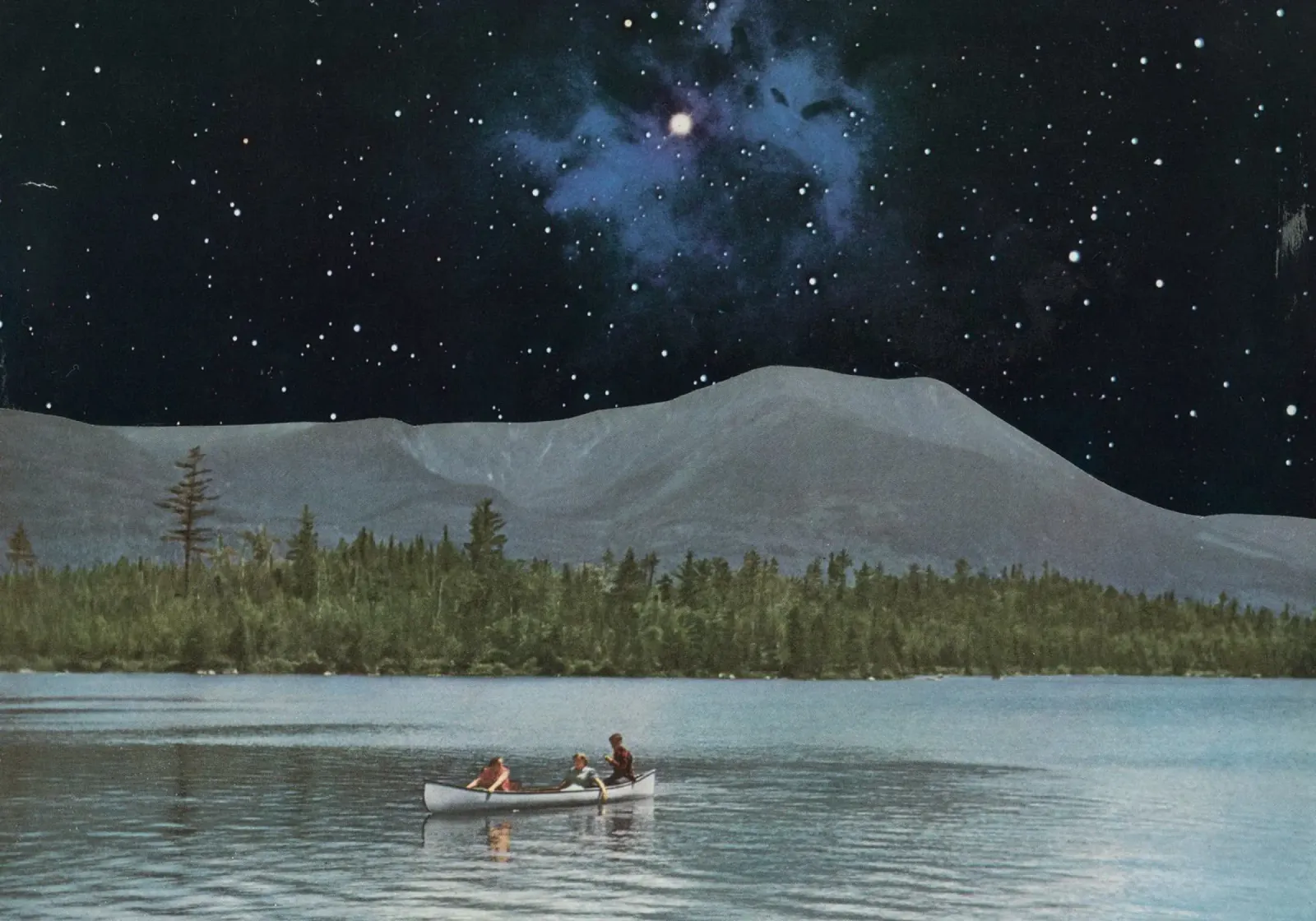 Drifting in Space canvas by Cassia Beck Collage