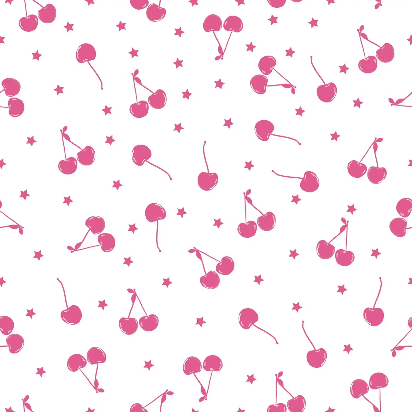 Cherries and stars seamless fabric design pattern canvas by gulsengunel