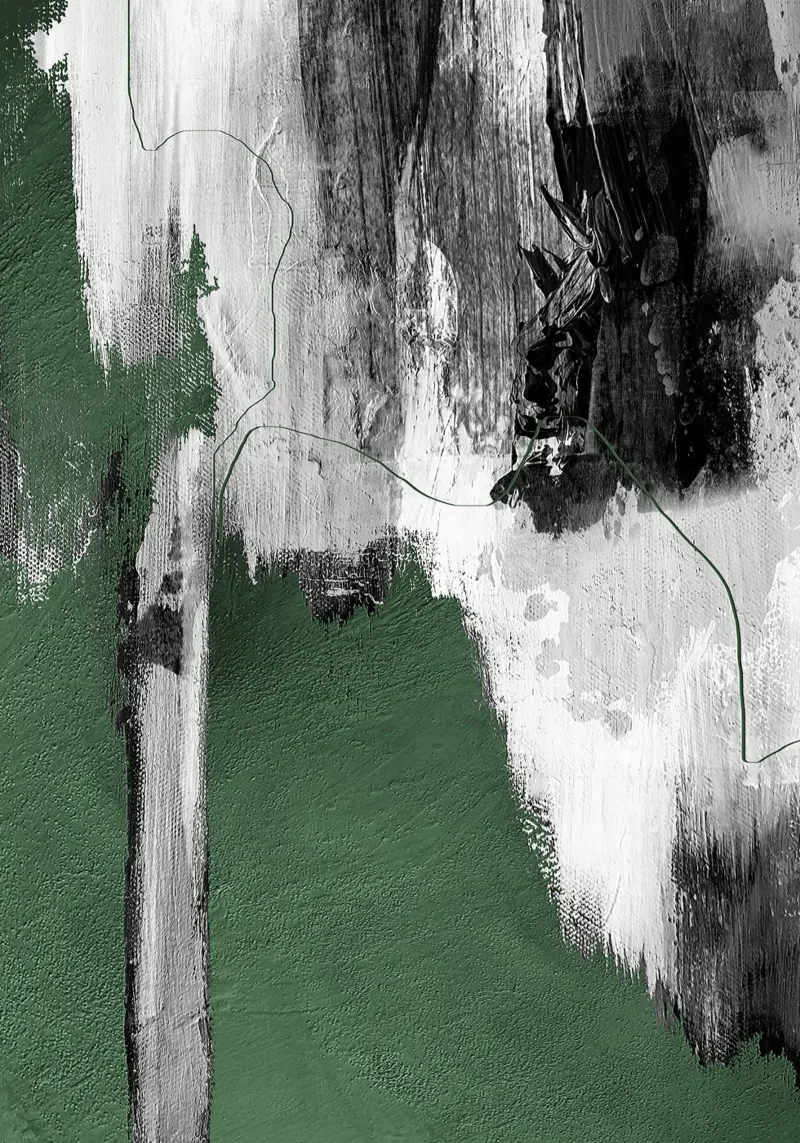 abstract black, gray, and green brushstrokes pellicola backlit da vintageshop
