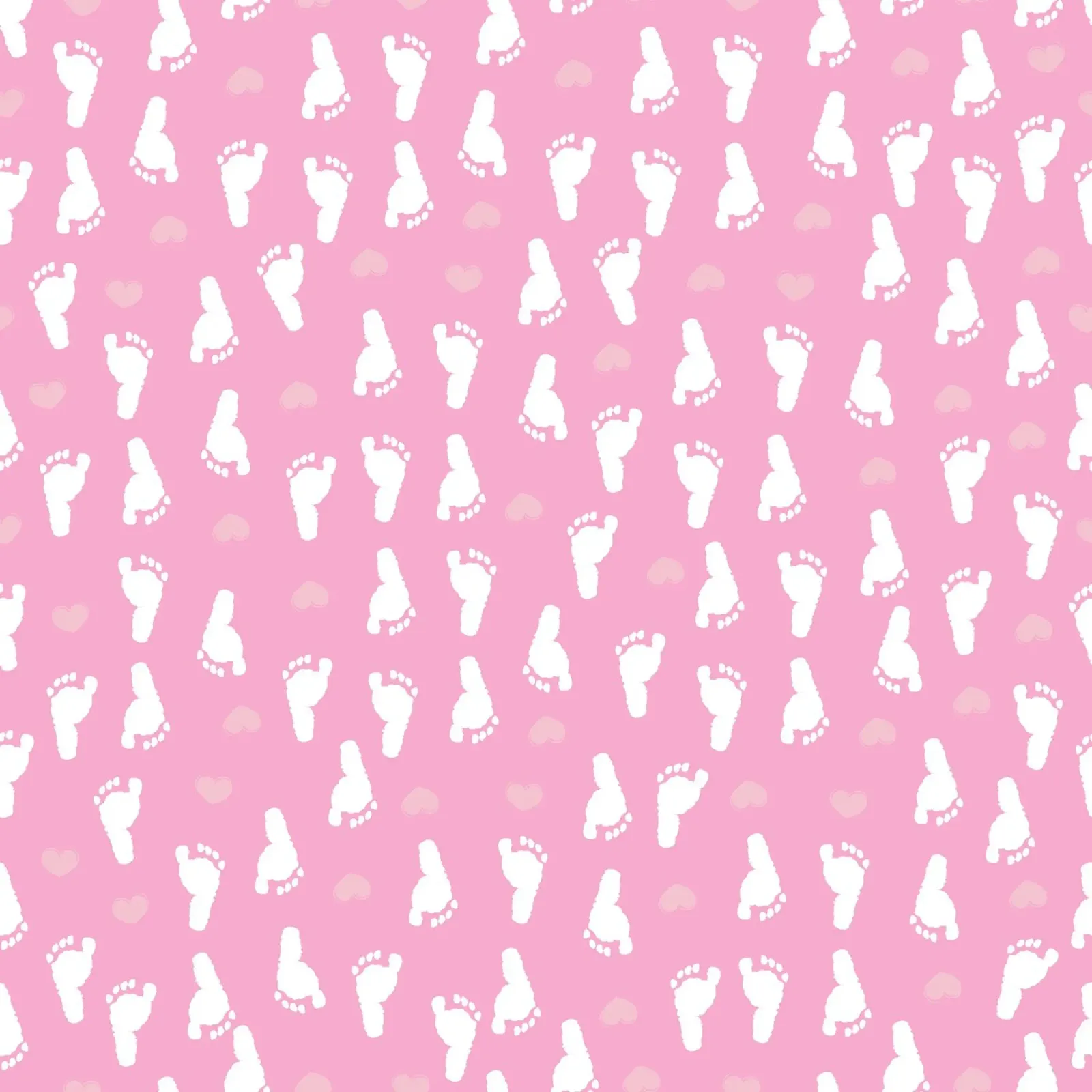 Baby foot print and hearts pattern with pink background canvas by gulsengunel