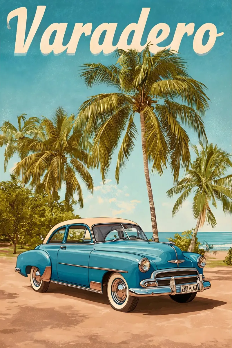 Varadero vintage Reiseposter pellicola backlit da Vintage Travel Art