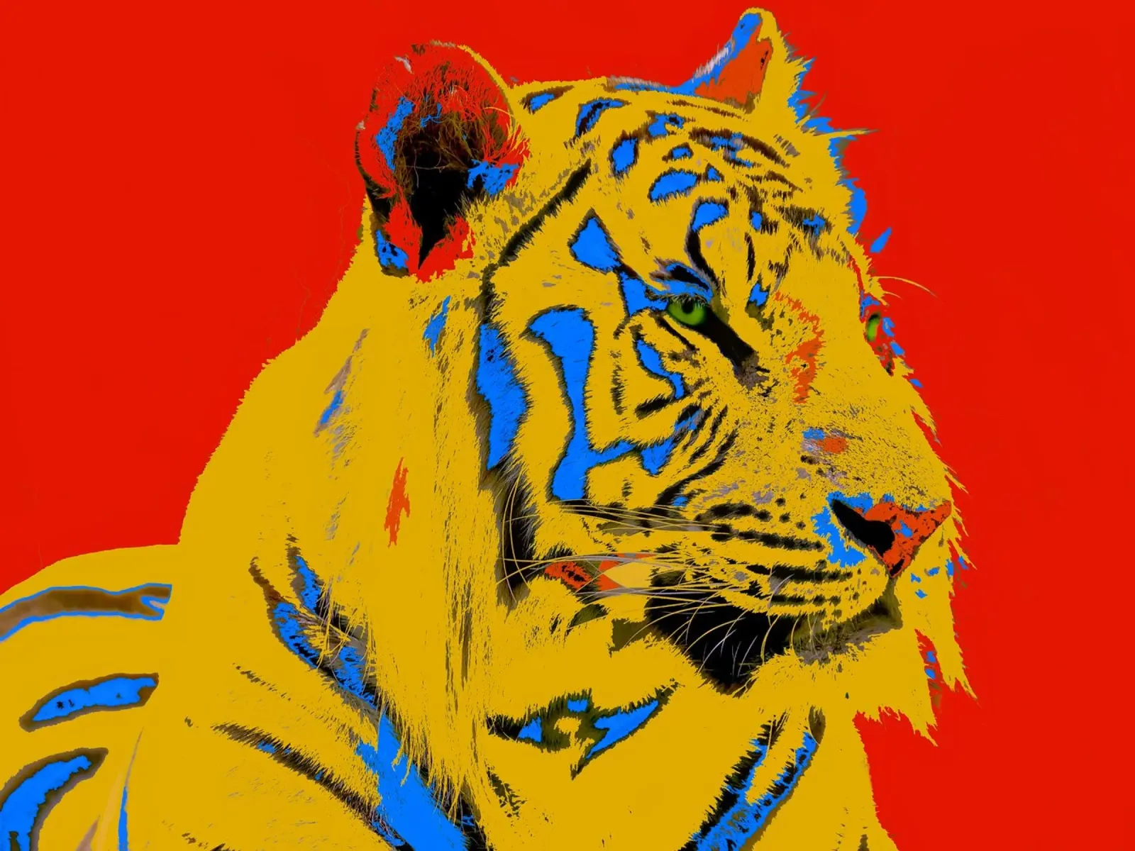 Tiger Pop Art red pellicola backlit da Happy 😃 Art 🎨 by Christine Schnoell