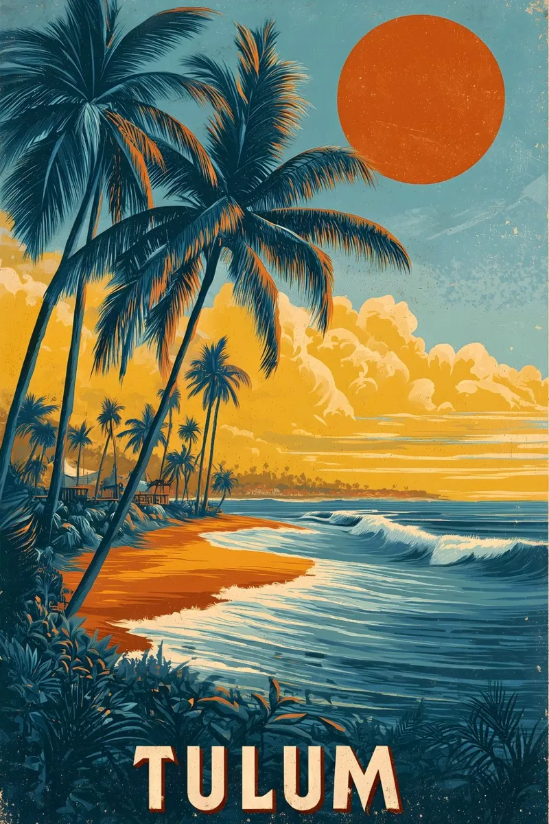 Tulum Messico carta hahnemühle da Vintage Travel Art