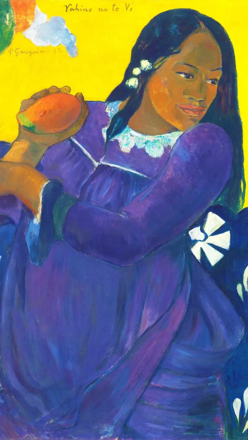 Nō te vi (Donna con mango) (1892) di Paul Gauguin pellicola backlit da Venus Art