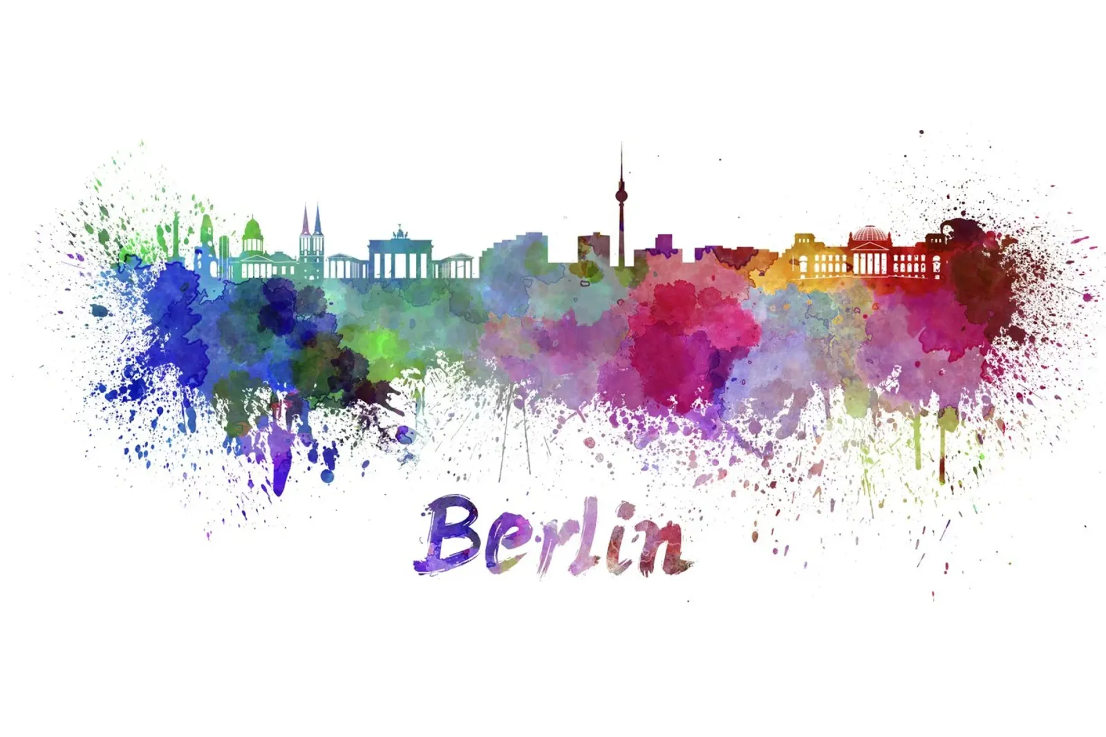 Lo skyline di Berlino pellicola backlit da Point and Art