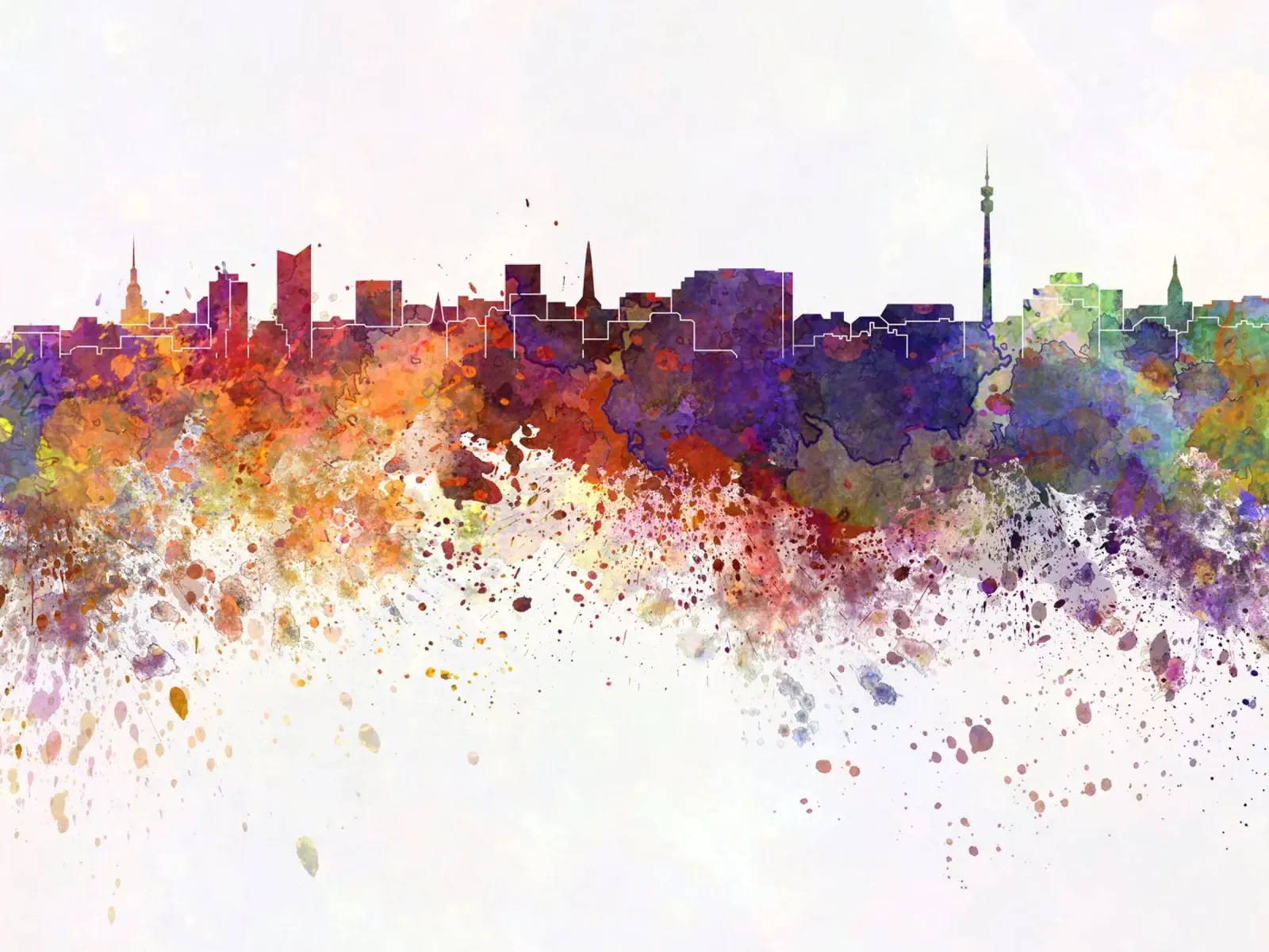 Lo skyline di Dortmund poster con telaio in alluminio da 🎨 Point and Art