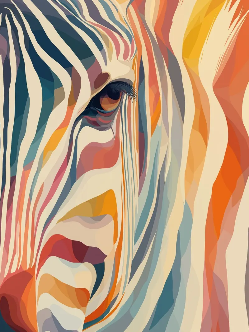 Zebra in tanti colori poster da Pictura