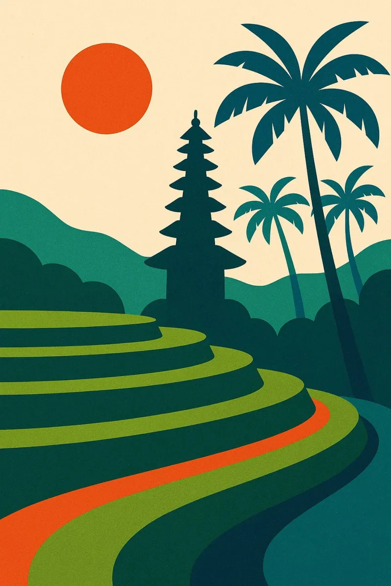 Bali's sunrise terraces backlit film by JETLAG | affiches voyage
