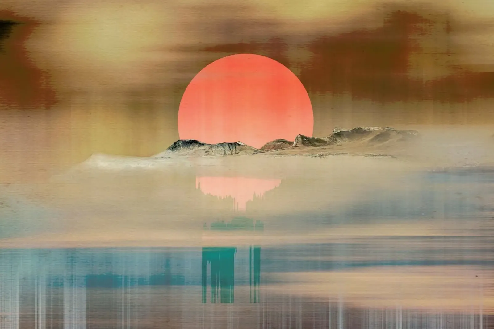 When the sun touches the horizon canvas by Metron
