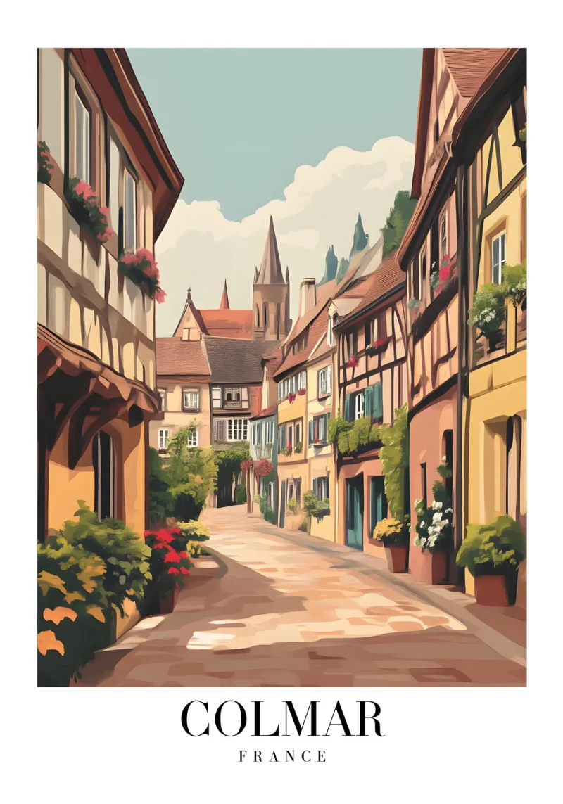 Stampa su strada di Colmar Alsazia - Incantevole villaggio francese carta hahnemühle da homdeco