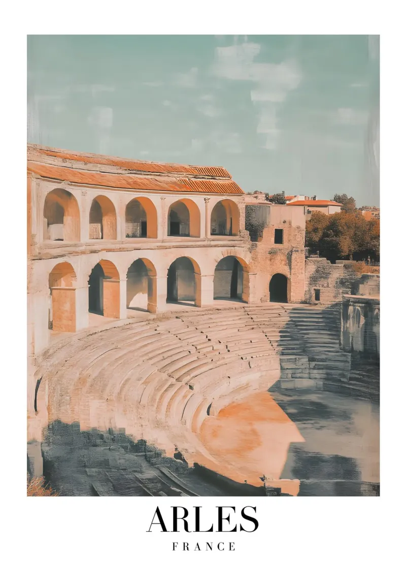 Arles Roman Amphitheatre Art Print - French History backlit film by homdeco