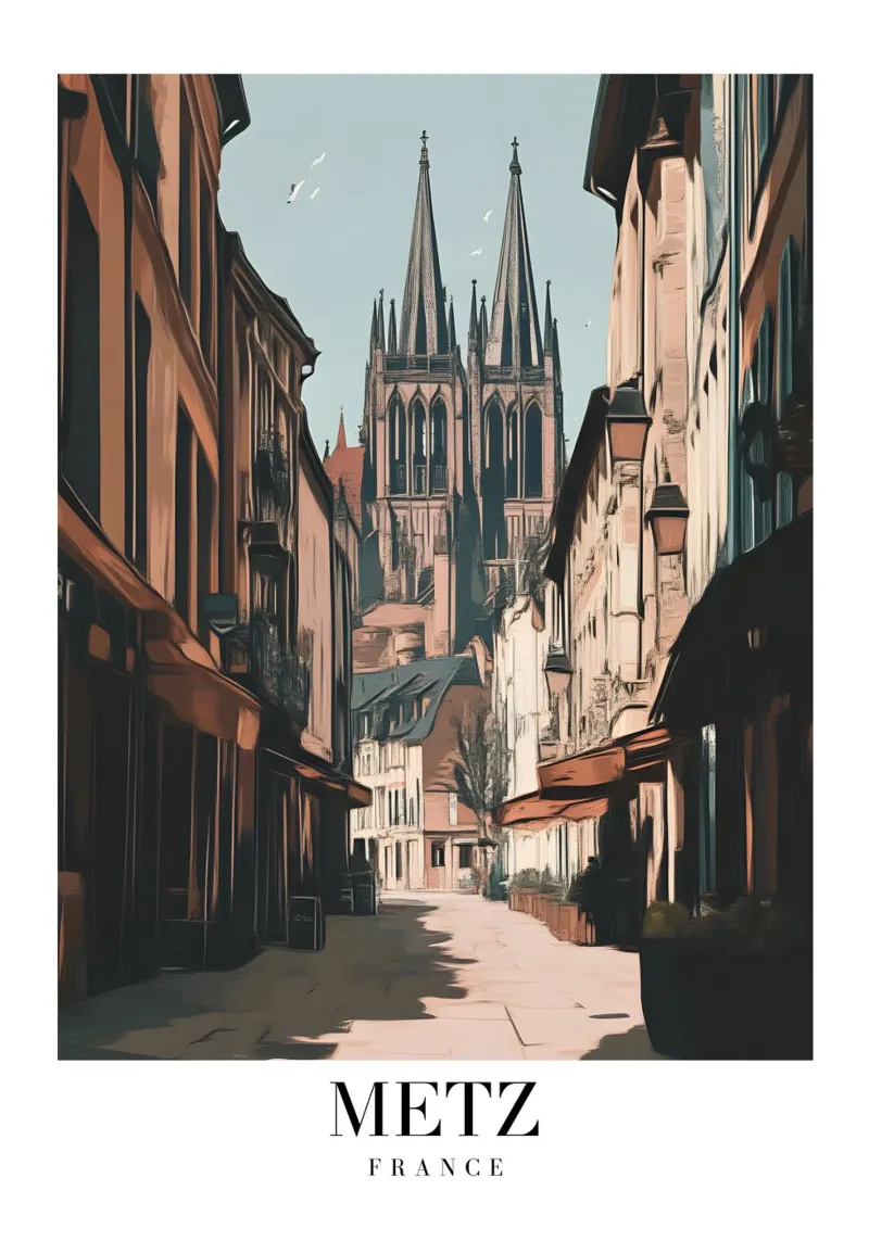 Metz Cathedral Art Print - French Gothic Grandeur backlit film by homdeco