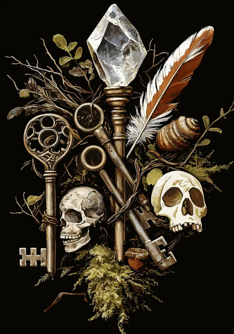 La chiave del mondo dimenticato poster con telaio in legno da pixelbull - medieval art and more