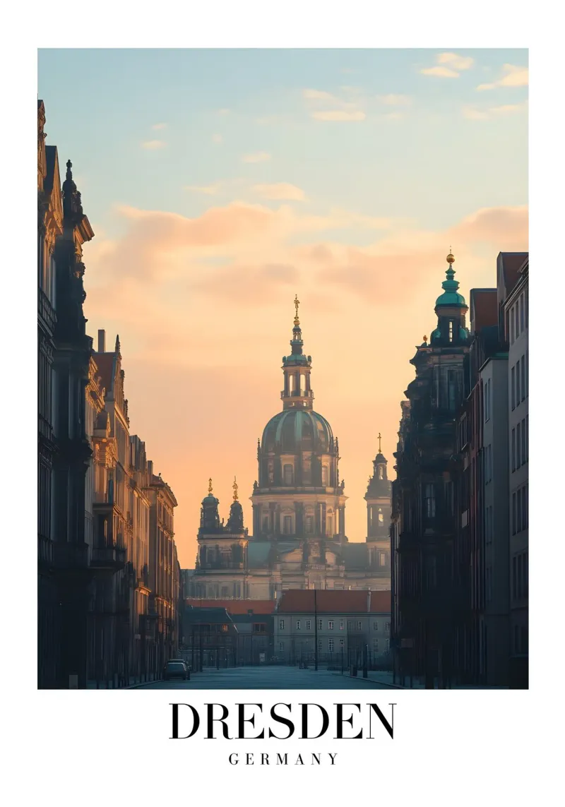 Dresden Frauenkirche Kunstdruk - Duits Barok canvas met Baklijst van homdeco