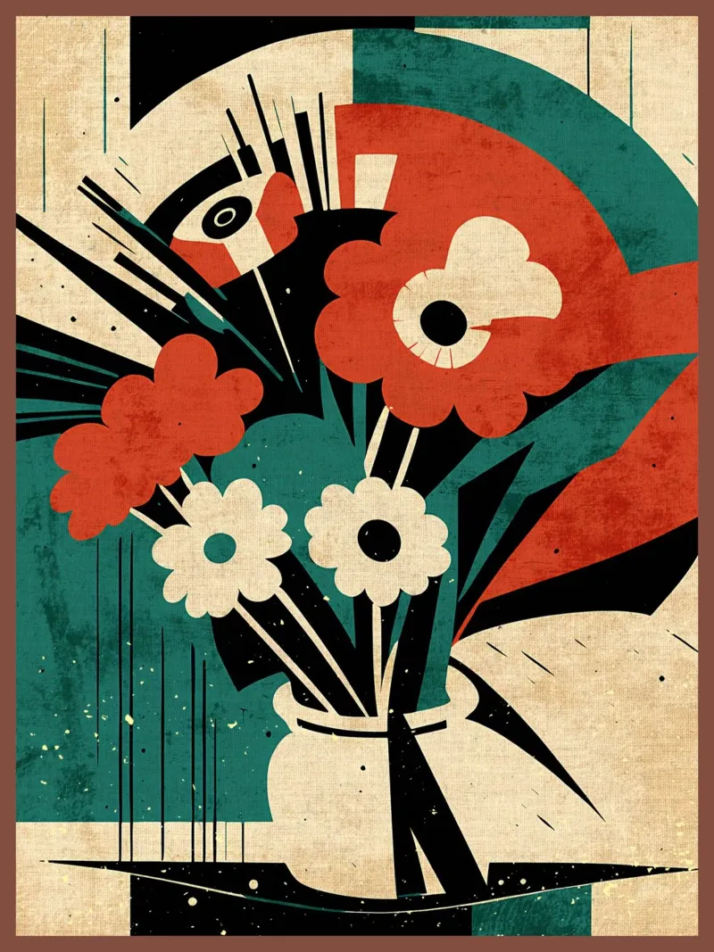 Bouquet di fiori Amelia carta hahnemühle da AnimalFunny