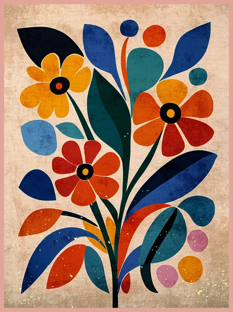 Fiori colorati e retrò carta hahnemühle da AnimalFunny