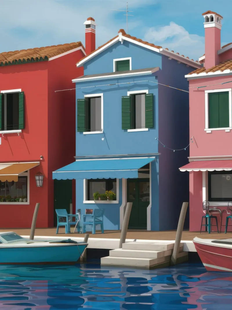 I colori del canale di Burano pellicola backlit da Rain Balance