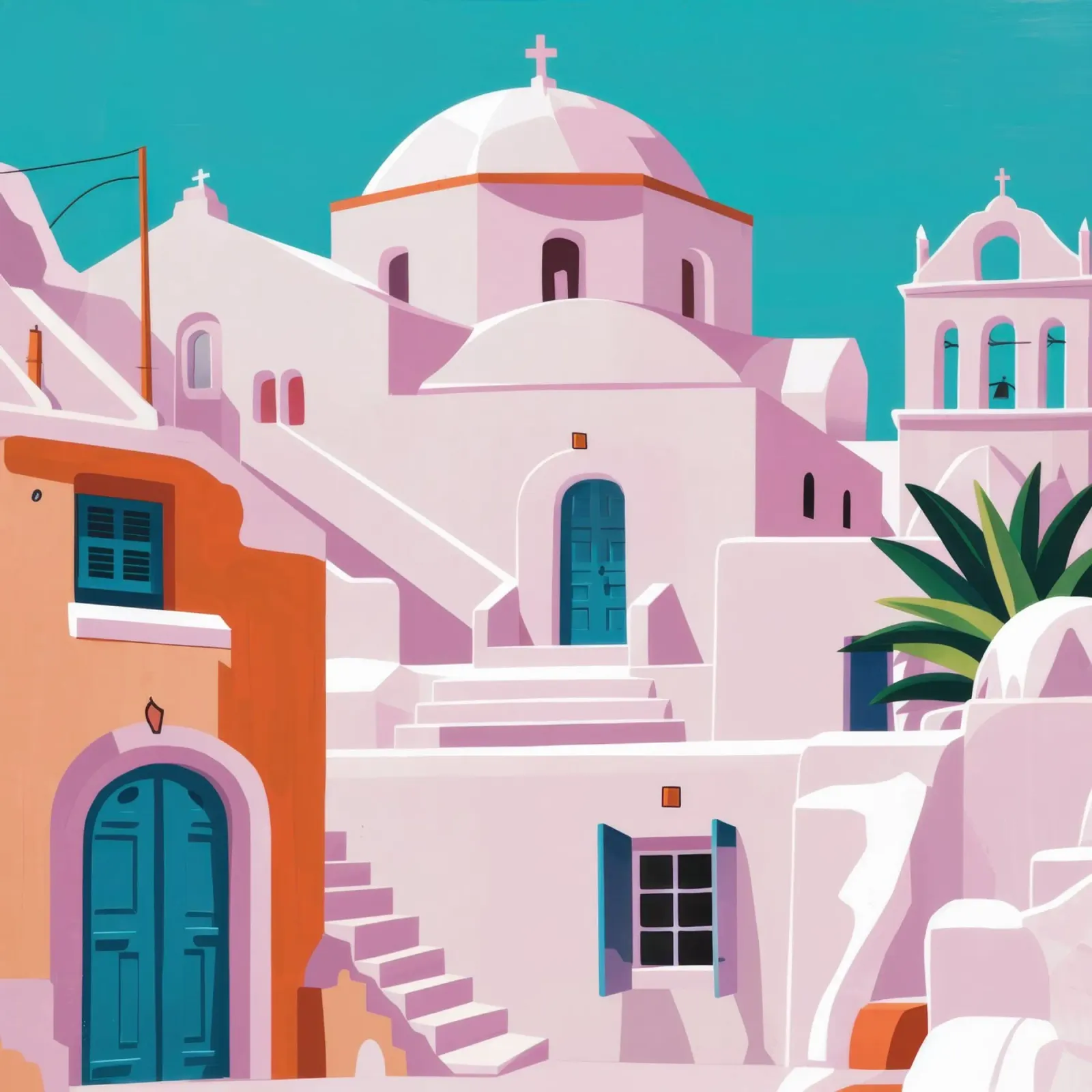 Santorini in Bloom pellicola backlit da Ink Pulse