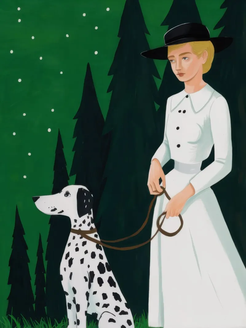 Paseo de los dálmatas a la luz de las estrellas poster con marco de aluminio de Giant Foxs