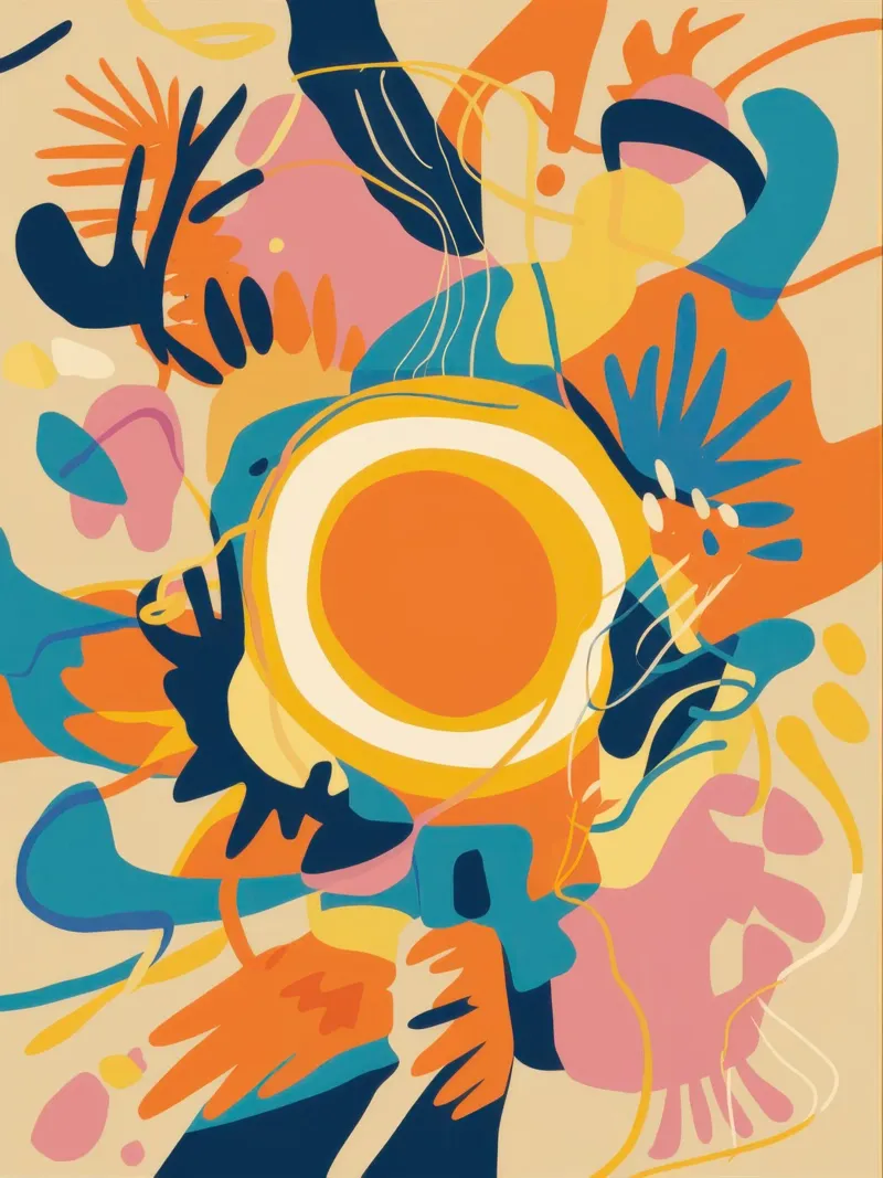 Abstract Java Jive canvas by Mythy Brush