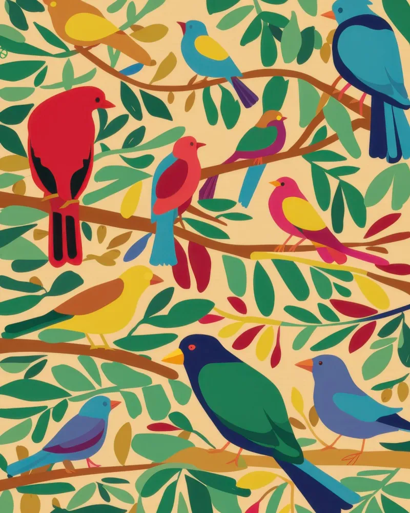 Aviary in the Branches canvas by Ink Pulse