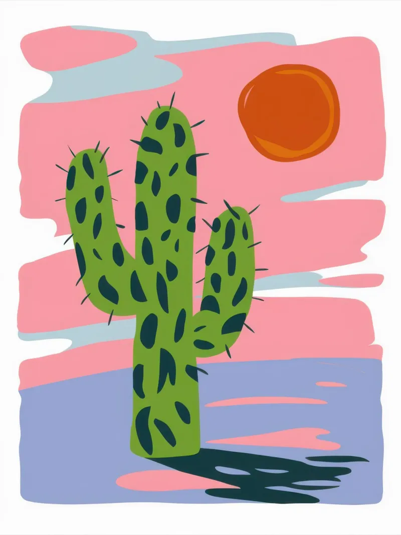 Coastal Cactus Sol poster by Rain Balance